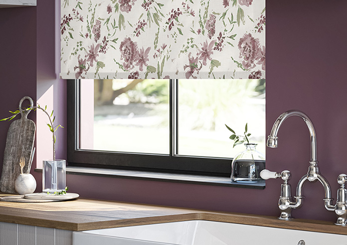 Watercolour Floral, Rosewood Pink - Twist&Fit Roller Blind - Image 5